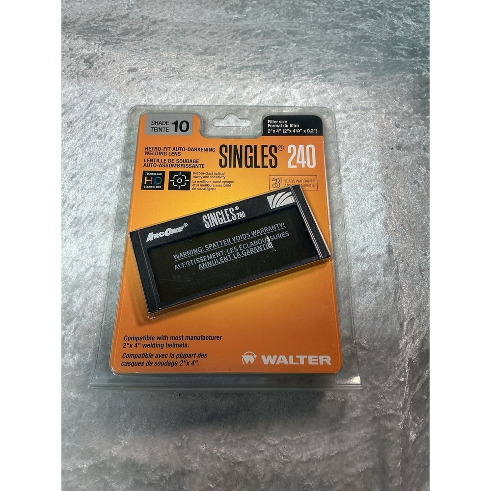 Walter ArcOne Singles 240 Auto-Darkening Welding Lens  2X4 Fixed Shade 10